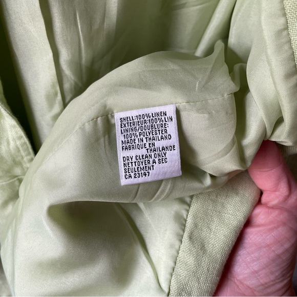 Talbots Petites Vintage Irish Linen Open Blazer Jacket 16P Minimal Office Career - Picture 7 of 8